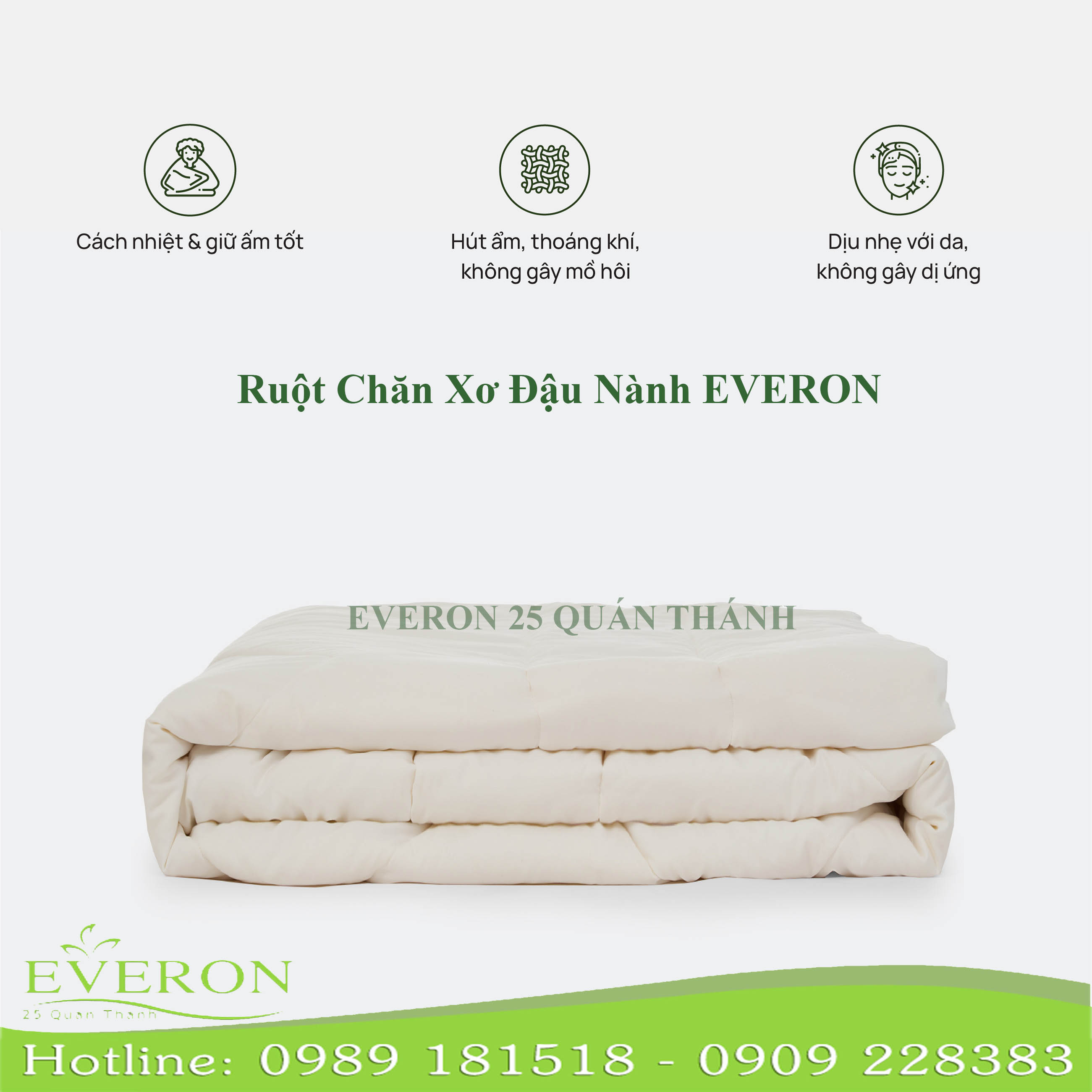 Ruột Chăn Xơ Đậu Nành Everon